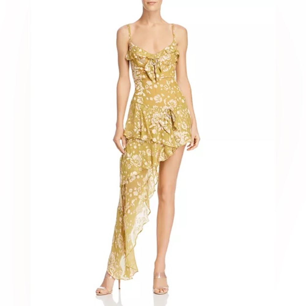 NWT For Love & Lemons Cosmo Asymmetric Mini Dress